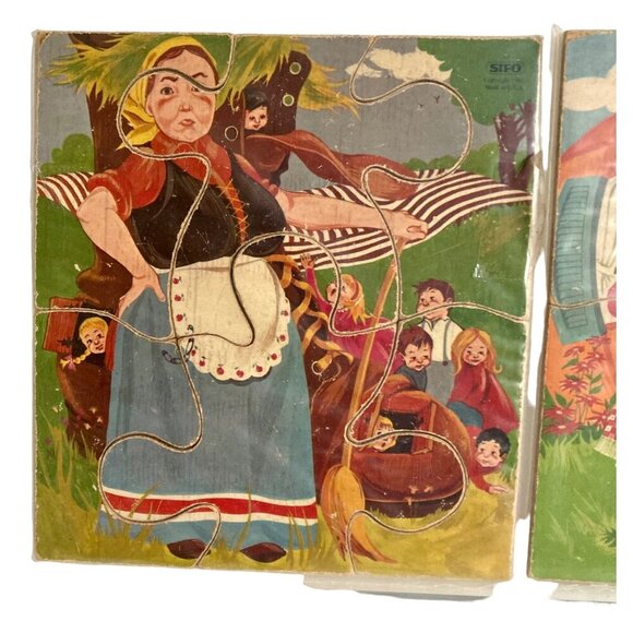 Lot 2 Vintage 1965 SIFO Tray Puzzles Nursery Rhyme - Picture 2 of 5